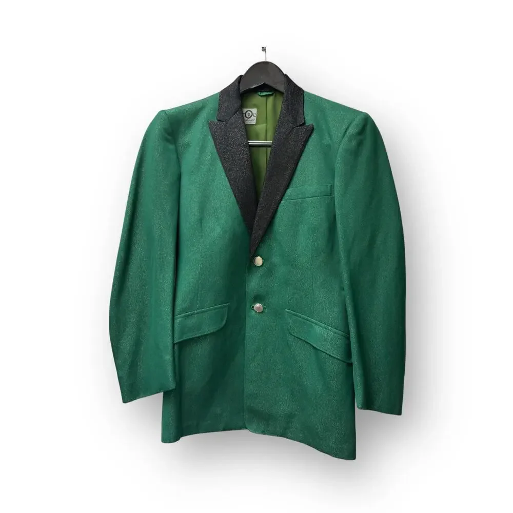 Vintage Green Lurex Lamé 36s 1960s Mens Tuxedo Dinner Jacket Uniforms by Ostwald
